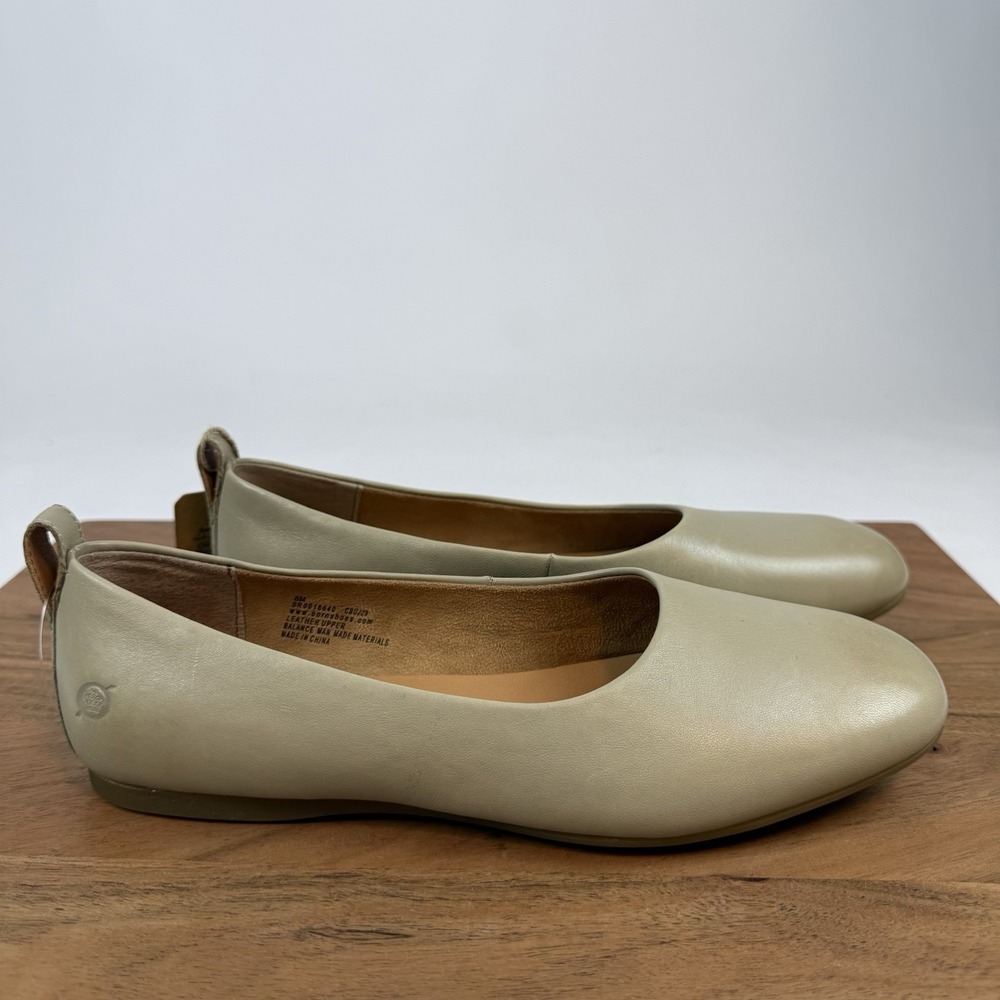 New NWOB Womens Born Beca Beige Leather Ballet Flats Shoes Size‎ 8 M